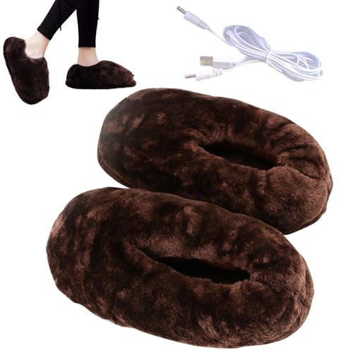 Calentadores de pies eléctricos USB con forro de peluche suave para invierno