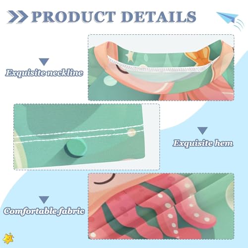 Sea Animal Cute Girls Bathing Suit UV Protection Activewear Swimwear Beach Tops 3T3