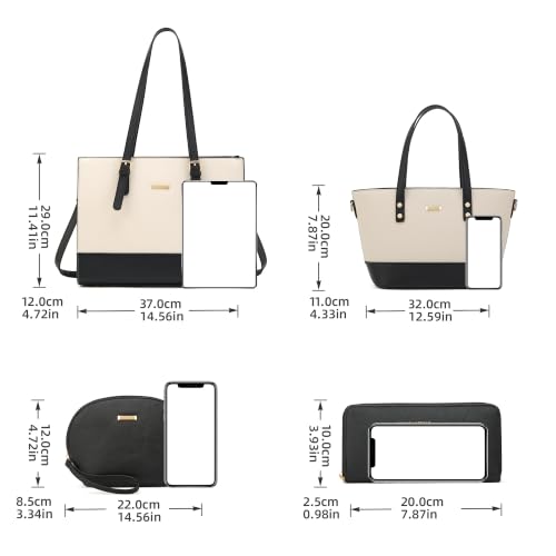 Image of Women Fashion Handbags Tote Bag Shoulder Bags Top Handle Satchel Purse Set
