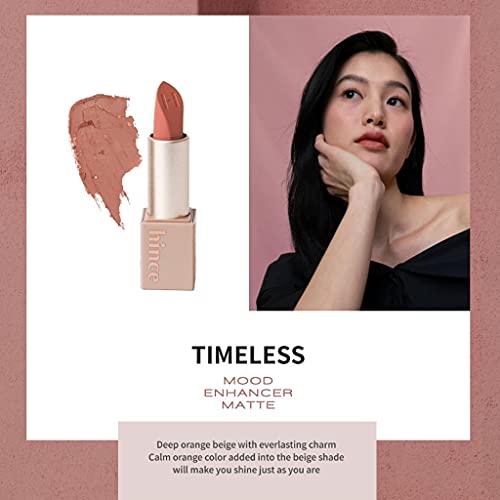 Hince Mood Enhancer Matte 3.5G - Soft Matte Velvet Lipstick With Rich Color, Flake-Free, Slim Fitting Texture, Dense And Sensuous Mood Enhancing Color Spectrum (Timeless) #TOP1