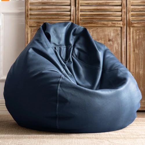 Image of 4XL Tear Drop Bean Bag Cover with Handle (Without Beans) Premium Faux Leather Bean Bag Chair Cover for Adults & Kids Comfortable Lounge Bean Bag Sofa for Living Room & Bedroom