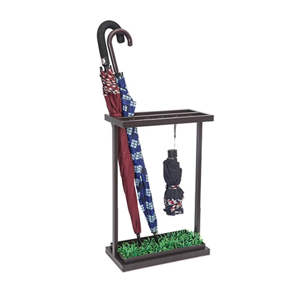 Porte-Parapluie Domestique en Fer Forgé avec Tiroir Égouttoir