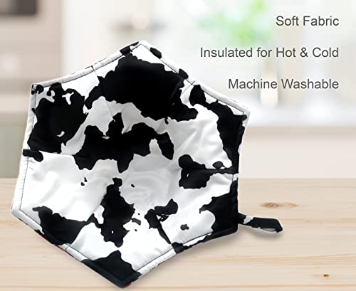 Cow Print Farmhouse Kitchen Microwave Bowl Holders For Hot Food Set Of 4 Bowl Potholders Soup Bowl Cozy Bowl Hot Pads Hot Bowl Holder Multipurpose Hot Heat Proof Plate Holder Pot Holders For Bowls #TOP4