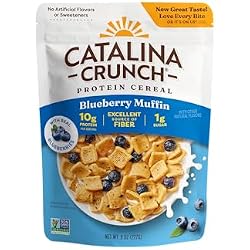 1 of Catalina Crunch Protein Cereal - Breakfast Cereal with 10g of Protein, No Added Sugar - Gluten Free - Blueberry Muffin - 8 oz. Bag (Pack of 1)
