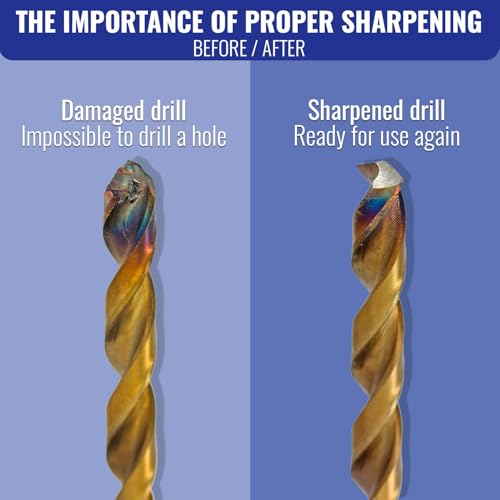 Tivoly Drill Doctor 400 Bohrerschärfgerät, für Bohrer mit 2,5 bis 13 mm, Schärfung bis zu einem Spitzenwinkel von 118 Grad