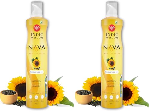 Image of IndicWisdom's Nava Oil Spray Wood Pressed Sunflower Oil (No Aerosol /CFCs /Preservatives)(Cold Pressed - Oil Spray) (Pack of 2)
