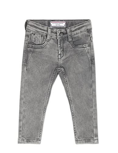 Image of U.S. POLO ASSN. Boys Grey Acid Wash Skinny Fit Jeans