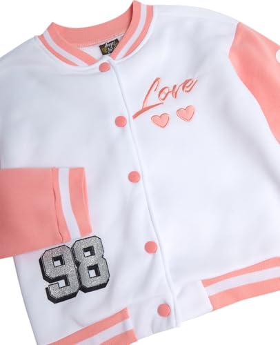 Image of Angel Face Girls Sweatpants Set - 2 Piece Soft Fleece Varsity Jacket and Sweatpants for Girls Sweatsuit Activewear Set