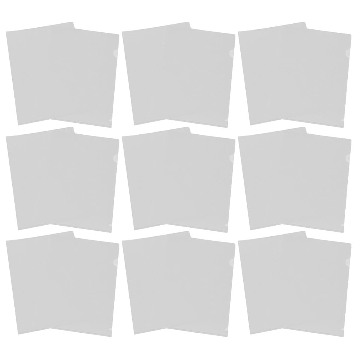 UKCOCO Carpetas de Plástico Transparentes Estilo Profesional y Delicado para Documentos, 50 Piezas, Portátiles y Compactas, Ideales para Oficina y Escuela