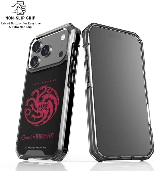 Skinit Clear Phone Case Compatible with iPhone 17 Pro - Officially Licensed Game of Thrones: House Targaryen Design