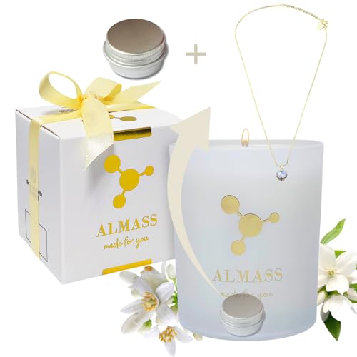 Regalo festa delle meres - compleanno mamma - candela festa delle meres - regalo di Natale mamma: candela profumata - gioiello sorpresa-(collana oro 14 K diamante)