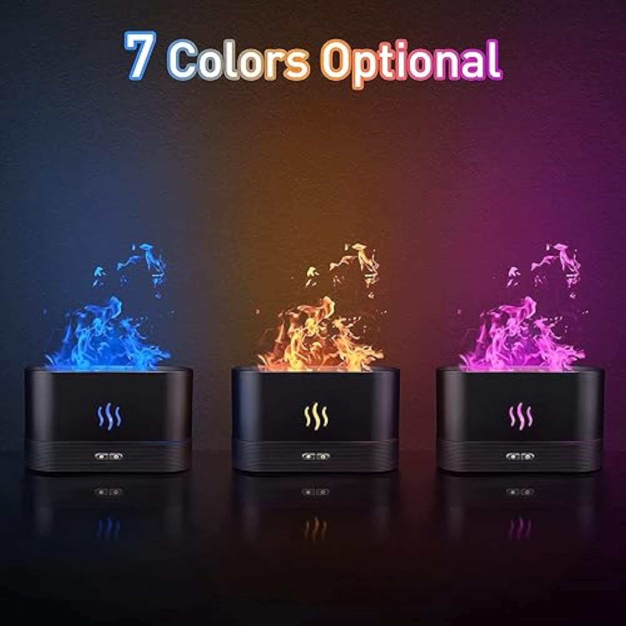 Flame Air Diffuser and Aromatherapy Humidifier, Quiet Mist