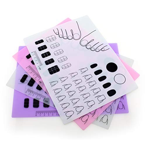 Silicone Nail Art Stamping Mat Nail Decals Practice Manicure Mat Nail Art Table Pad Manicure Protector For Nail Salons (Purple) 28X21Cm #TOP7