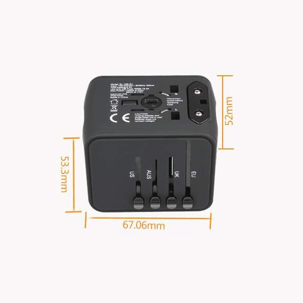 Adaptateur de Prise de Courant 4 Ports USB Adaptateur de Chargeur Mural Adaptateur de convertisseur de Prise Multifonction International Portable de Voyage