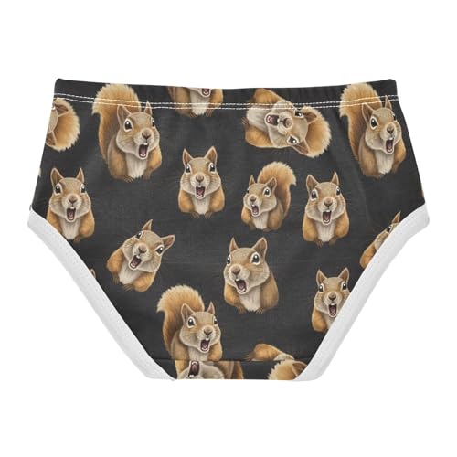 Joisal Cotton Girls Underwear Toddlers Cute Beige Squirrels Black Cute Panties Girl Florals Kids Undies Briefs 2t2