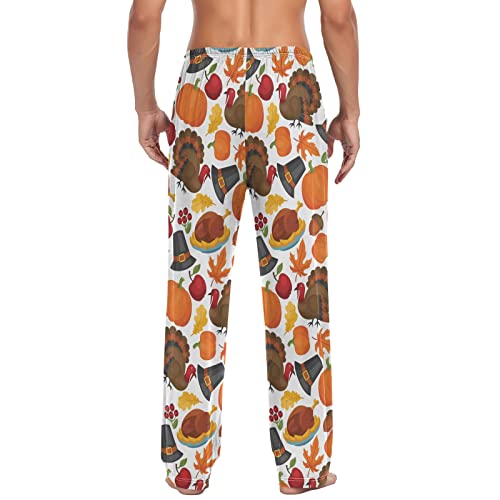 Cute Fox Fall Leaves Pajama Pants Mens Lounge Pants Lightweight Men Pajama Bottoms with Pockets Drawstring2