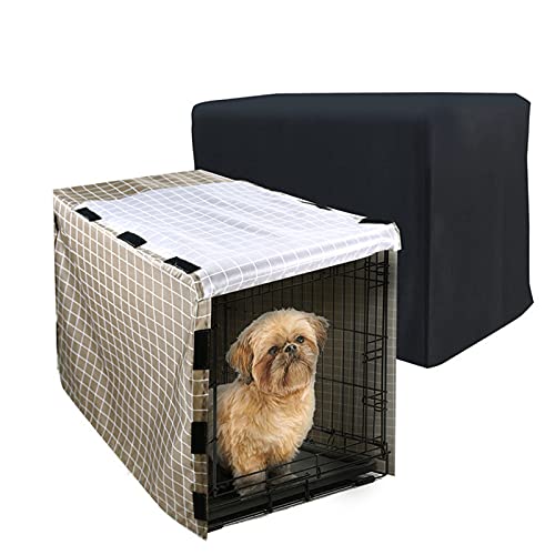 zhgzhzwlf Dog Crate Cover Soundproof Ventilated Pet Keneel Cover Durable Double Door Polyester Dog Crate Cloth Cover Air… - Image 7