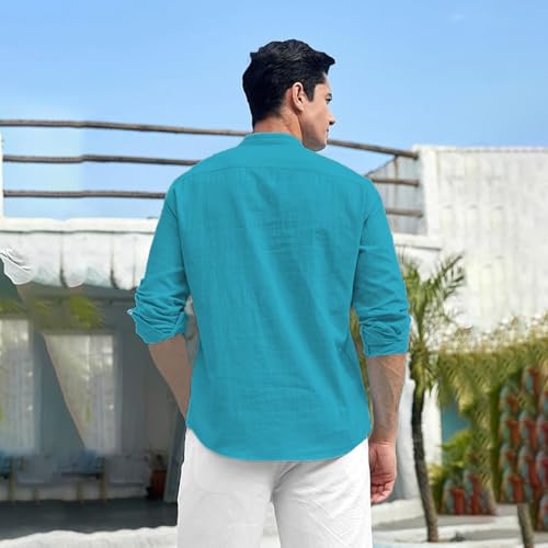 Image of Beige Color Cotton Blend Mandarin Neck Short Kurta Straight Kurta for Men (S)