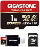 【Designed for Switch 2】GIGASTONE 1TB microSD Express R/W 800/650MB/s SDXC Memory Card SD 2.0 3.0 5.0 7.1 UHS-I UHS-II, Action Camera Drone, V30 U3, SD Adapter and USB-C Reader 【5-Years Data Recovery】