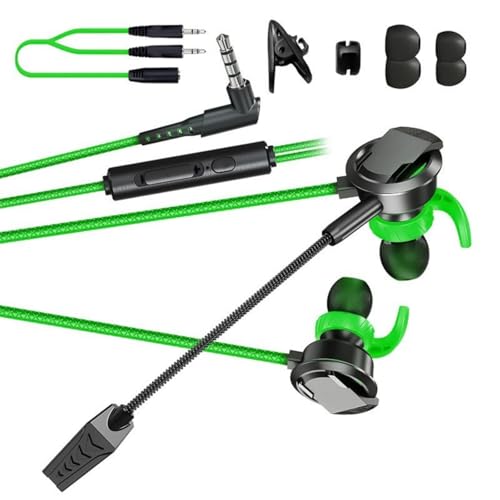 1 ensemble d'écouteurs de jeu ESports intra-auriculaires avec microphone détachable port 3,5 mm pour écouteurs esports