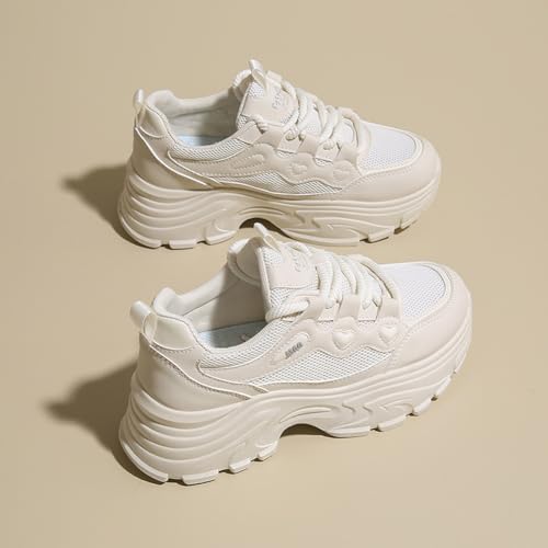 VAXAV Women's Stylish Chunky Shoes Breathable Mesh Platform Sneakers Casual Jogging Walking Shoes 5.5-8.53