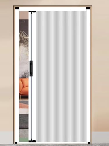 GLFNB Puertas Interiores Tipo acordeón Blancas, Puertas corredizas Ocultas para separadores de ambientes, cocinas y baños, con Cerradura, sin taladros y fáciles de Instalar, tamaño Personalizado (