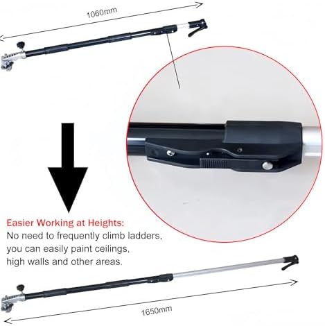Telescopic Rod Wallboard Finishing Box - 8/10/12" Drywall Flat Tool for Plastering, Scraping & Painting - Essential Sheetrock Finishing Kit for Professionals