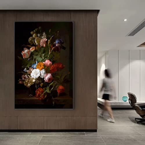 Peinture Murale Fleurs Rose Pivoine Rétro pour Transformer un Salon Vide en Cocon Douillet