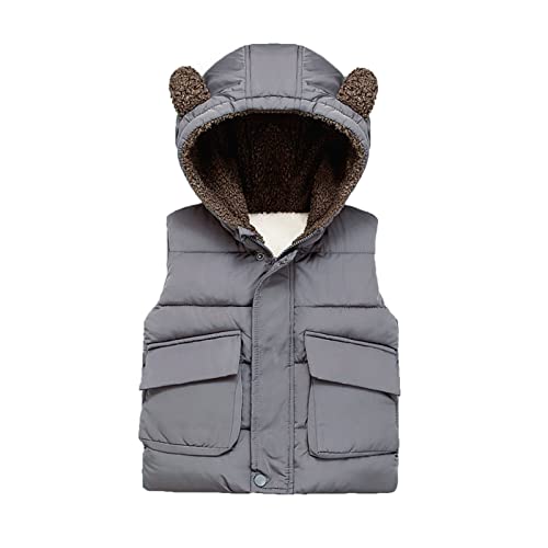 Baby Boys Girls Winter Vest Coat Puffer Child Kids Toddler Sleeveless Winter Solid Coats Hooded Warm
