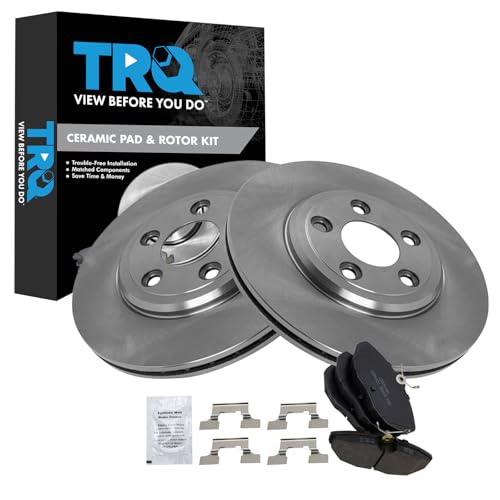 Image of TRQ Rear Ceramic Brake Pad and Rotor Set | For 02-05 Ford Thunderbird 00-06 Lincoln LS 00-02 Jaguar S-Type 03-05 Jaguar S-Type 05 XJ8 To Chassis # G49700