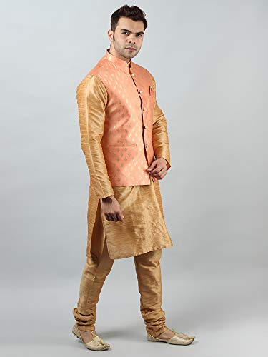 Image of Uri and MacKenzie Men's Silk Blend Kurta Pajama with Designer Ethnic Nehru Jacket /Modi Jacket