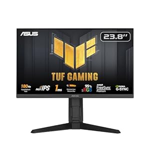 ASUS TUF Gaming VG249QL3A Monitor Gaming da 24” pollici (23.8), Full HD (1920×1080), 180Hz, IPS veloce, ELMB, Tempo di Risposta 1ms (GTG), FreeSync Premium, G-Sync, Variable Overdrive, 99% sRGB, Nero
