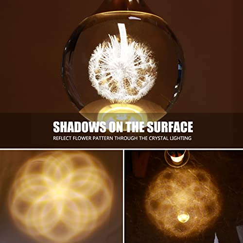 1-Light Teardrop Crystal Pendant Light, Mini Modern Ceiling Hanging Light, Mini Led In Gold Brushed Brass Finish Pendant Lighting For Kitchen Bedroom Dining Room(Dandelion Pattern) #TOP2