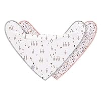 LÄSSIG Baby Lätzchen Halstuch Dreieckstücher Set 2 Stk. Bio-Baumwolle Druckknopf wendbar/Baby Bandana Tiny Farmer Goose