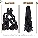 COOKOO 9 Packs 75g/Pack French Curl Braiding Hair 22 Inch Natural Black Pre Stretched Bouncy Braiding Hair Loose Wavy Crochet Braids Hair French Curls Synthetic Hair Extensions for Boho Box Braids 1B#