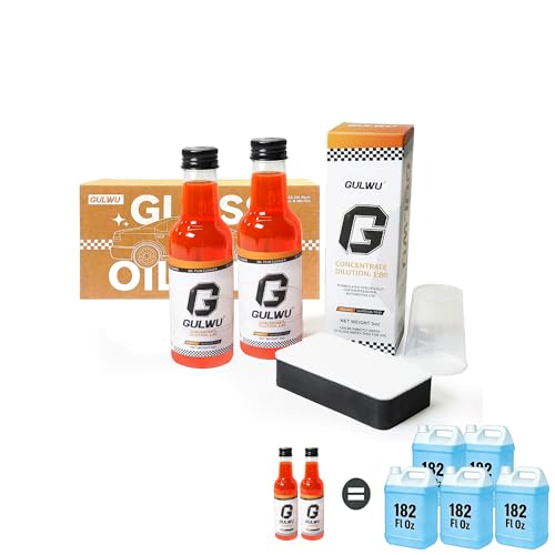 GULWU Windshield Washer Fluid Concentrate,10 Fl Oz, Makes 910Fl Oz, 3-in-1 powerfully removes Grease, Bug Residue-Grime from windshields,Mild Year-Round Formula.