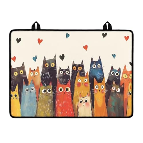 Image of Poceacles Stove Cover for Glass Top Stovestop, Induction Electric Stove Cover Protector Oil Resistant Heat Resistant Washer Dryer Top Mat, 29 inch x 21 inch, Cute Cat Heart-shaped Pattern Beige
