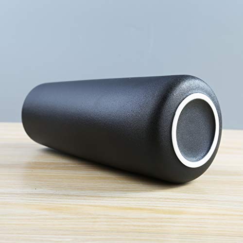 image for Gemseek 8 inch Black Ceramic Flower Vase, Modern Vase for Living Room 