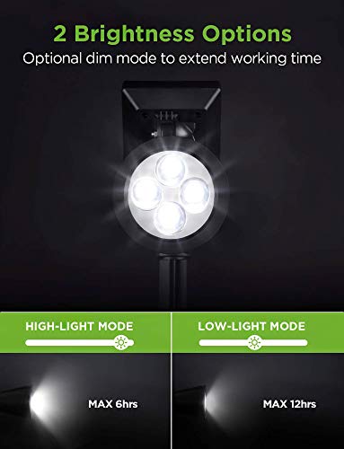 InnoGear Solar Lights Outdoor, Upgraded Waterproof Solar Powered Landscape Spotlights 2-in-1 Wall Light Decorative Lighting Auto On/Off for Pathway Garden Patio Yard Driveway Pool, Pack of 4 (White)