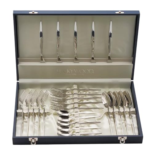 ラッキーウッド(Luckywood) カトラリーセット 結婚式用 プレゼント おしゃれ レストラン カフェ グッドデザイン賞 シンプル 夫婦 ステンレス製 洗練された食卓に最適 プレミアム 25pcs No.12600 メテオラシリーズ ディナーセット(5客用)