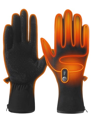 Heated Gloves for Men Women with 7.7V 2400mAh Rechargeable Battery Thin Liner Work Thermal Winter Heating with Touchscreen