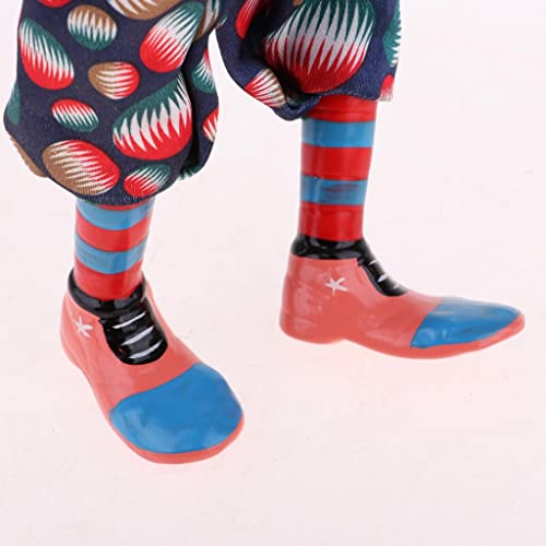 Muñeco payaso porcelana pintado 35cm colorido miniatura 5