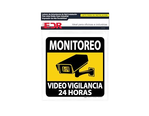 Seguridad, Tools Letrero señalamiento Monitoreo Video Vigilancia (Amarillo)