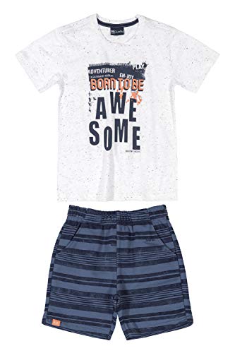 Conjunto Infantil Camiseta e Bermuda Masculino, Branco, 06