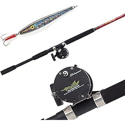 Carrete Multiplicador Jigging Shakespeare Juego de cañas de Pescar y carretes múltiples, 2,13 m, 20-30 LB, Mano Izquierda
