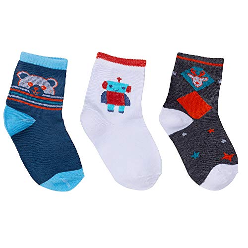 Kit 24 Pares Meias Infantil Menino Cano Longo Algodão Estampadas TAMANHO:4-6 ANOS;COR:COLORIDO