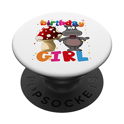 Hippo Birthday Girl It's my birthday Girl Hippo Party PopSockets PopGrip Intercambiable