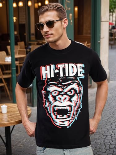 Image of BENE KLEED Men's Graphic Cotton T-Shirt | Crew Neck | Half Sleeve | Regular Fit | Black