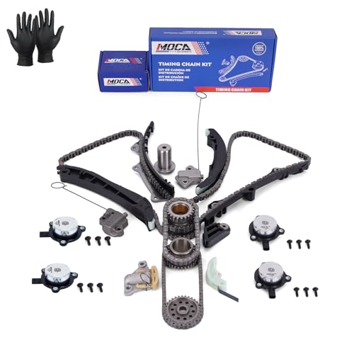 MOCA Timing Chain Kit w/ 4Pcs Camshaft Adjuster Magnets Fit 2012-2017 for Jeep Wrangler V6 3.6L & 2011-2019 for Dodge Journey V6 3.6L & 2014-2021 for Ram ProMaster 3500 V6 3.6L