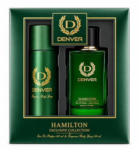 DENVER Hamilton Deodorant (150ML) & Perfume (100ML) - Combo of 2 | Long lasting Deodorant For Men